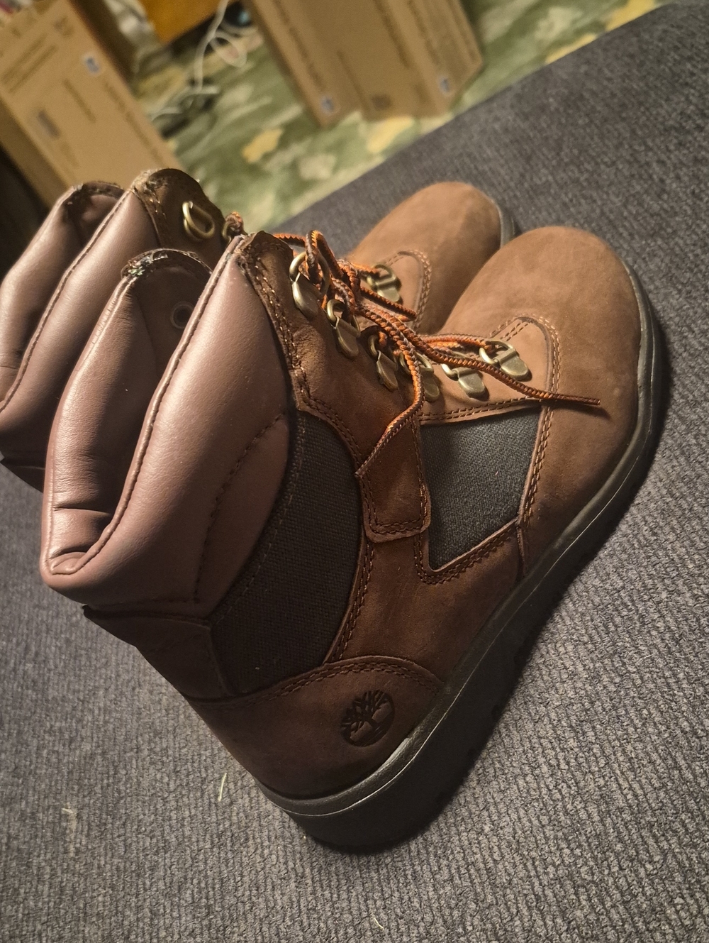 Timberland Brown Lace-Up Leather Work Boots